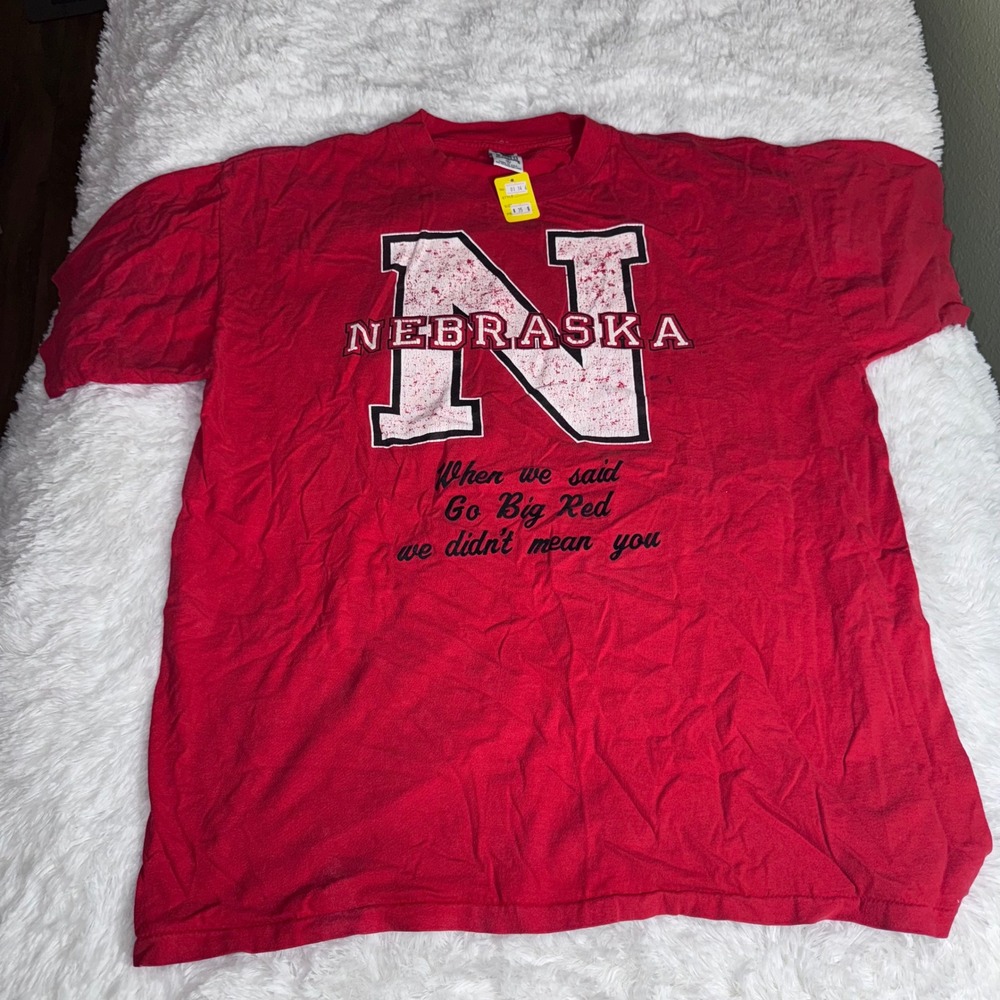 Galt Sand Nebraska T Shirt Mens XL Red Good Go Big Red Humor Vintage 90s‎ NCAA